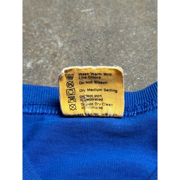 Vintage 80s Superman Shirt Mens Large Blue DC Comics Short Sleeve V Neck USA - L - Picture 12 of 14